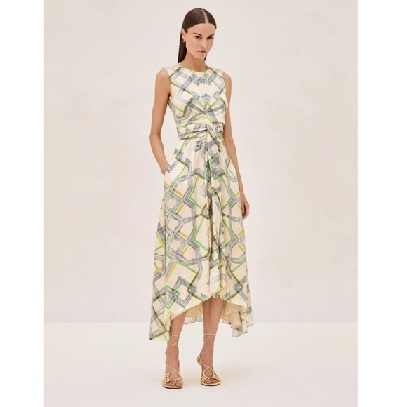 Alexis NWT Biasca Midi Dress Size Medium Geometric Print Sleeveless‎ Summer Chic